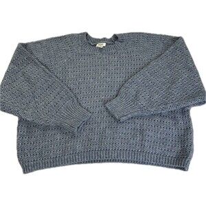 a.n.a. SIze Large Pullover Sweater Oversize Crop Long Sleeve Bluish Gray